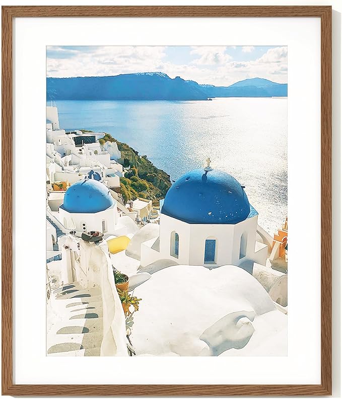 Axeman 20x24 Frame | Solid Oak Wood 20 x 24 Picture Frame With Mat for 16x20 | 24x20 Wood Poster Frame | Tempered Glass and Hanging Hardware Included Home Wall Decor Art Hanging Frame | Walnut