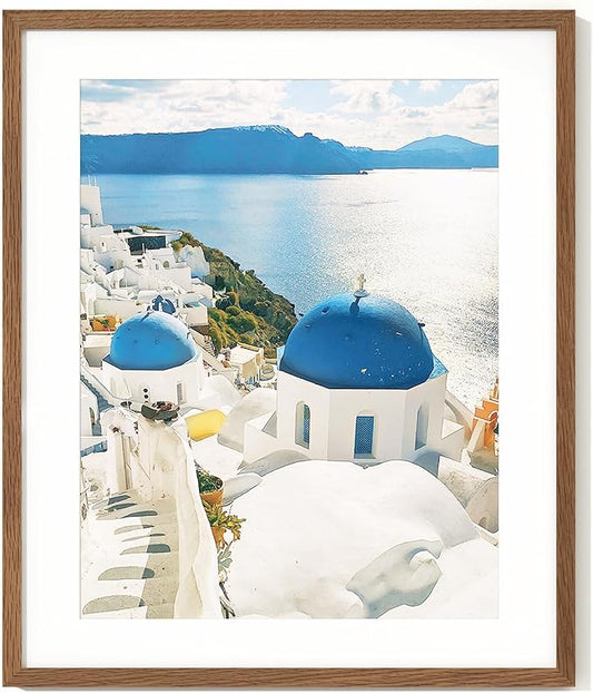 Axeman 20x24 Frame | Solid Oak Wood 20 x 24 Picture Frame With Mat for 16x20 | 24x20 Wood Poster Frame | Tempered Glass and Hanging Hardware Included Home Wall Decor Art Hanging Frame | Walnut