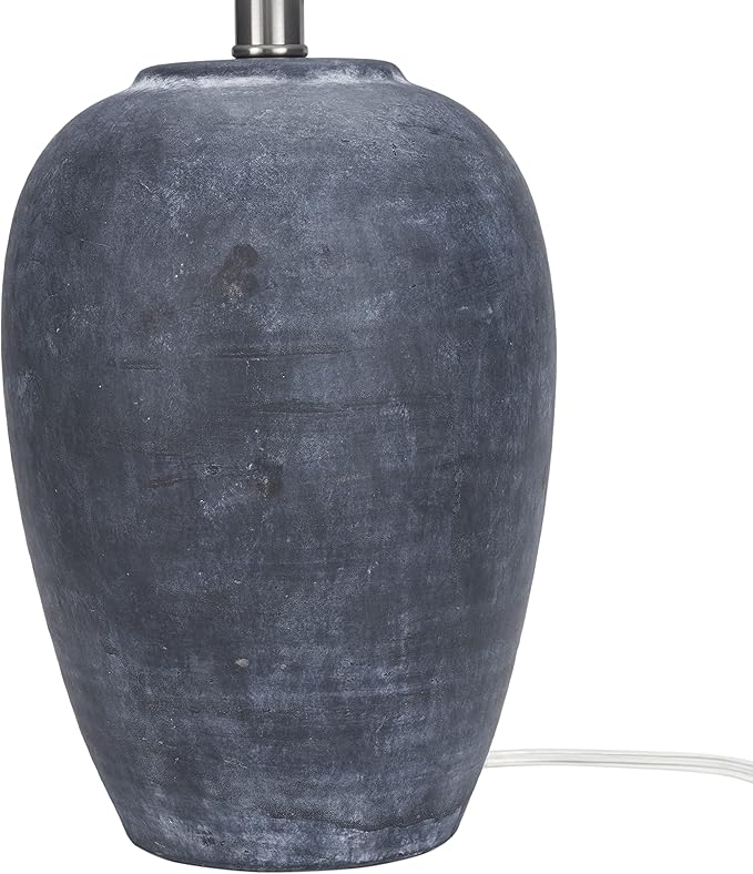 Nourison Home 23" Black Vintage Distressed Ceramic Pot Table Lamp for Bedroom, Living Room, Console, Entryway (Pack of 2)