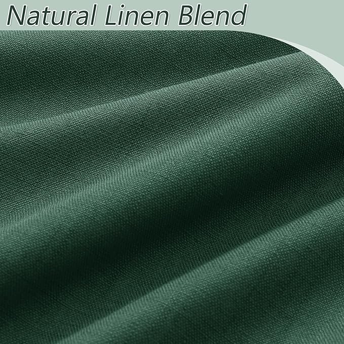 Guken Green Blackout Curtains 84 Inch Length 2 Panels Set for Christmas Decor Living Room Back Tab Thermal Insulated 100% Black Out Linen Drapes Room Darkening Window Curtains 52 Inches Width