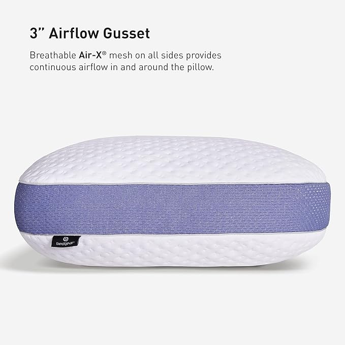 Bedgear Balance 3.X Cuddle Curve Performance Pillow – Extra Large Moisture Wicking Pillow for Sleeping, Lounging, Watching TV – Washable and Removable Cover – Pillowcase Included