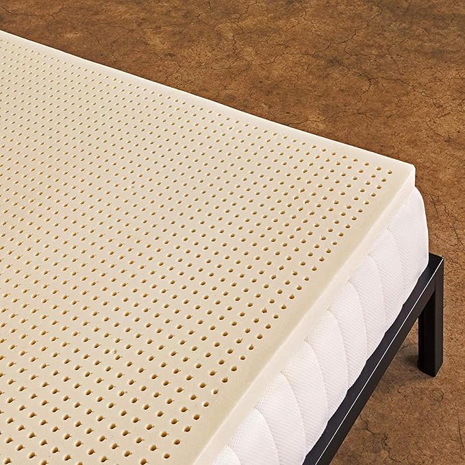 Pure Green Natural Latex Mattress Topper - Soft - 2 Inch - Twin Size (GOLS Certified Organic)