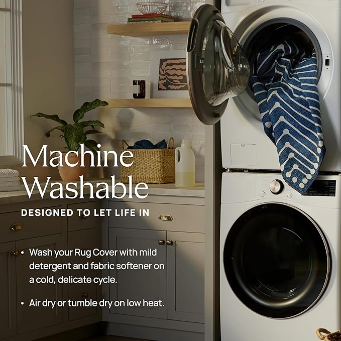 RUGGABLE x Jonathan Adler Machine Washable Modern Area Rug – Venom Neutral 8 ft Round, Stain-Resistant, Non-Slip – Large Rugs for Living Room, Bedroom, Hallway, Entryway & Office–with Cushioned Pad