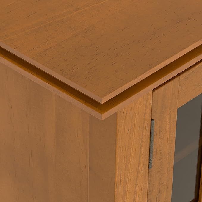 SIMPLIHOME Artisan SOLID WOOD 72 inch Wide Transitional TV Media Stand in Honey Brown For TVs up to 80 inches for the Living Room and Entertainment Center