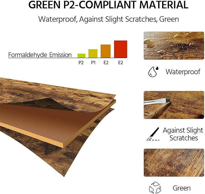 Yaheetech Console Table with Drawer, Entryway Table with 3 Tier Storage Shelves, Narrow Long Sofa Tables for Entryway, Living Room, Hallway, Couch, Kitchen, Metal Frame, Rustic Brown