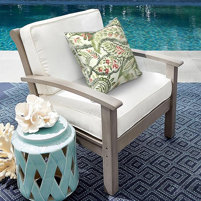 Outdoor Throw Pillow Covers Pack of 2, Decorative Water Repellent Square Pillow Cases 18x18 Inch, Patio Pillowcases for Home Patio Furniture Use, Faylinn Shadow Paisley