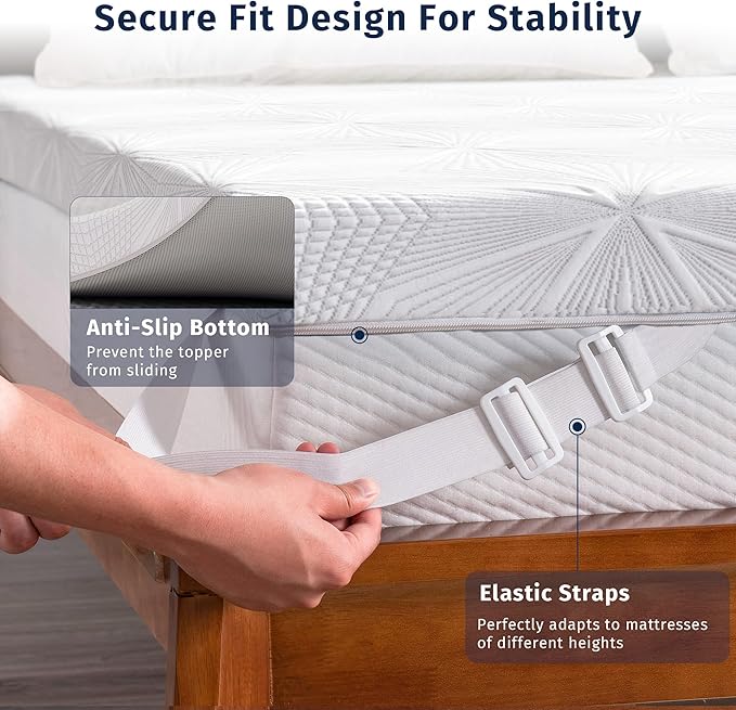 Ballad 3 Inch Memory Foam Mattress Topper California King Size, High Density Cooling Pad with Premium Removable Cover, Pressure Relief Bed Topper, (CertiPUR-US & Oeko-Tex Certified)