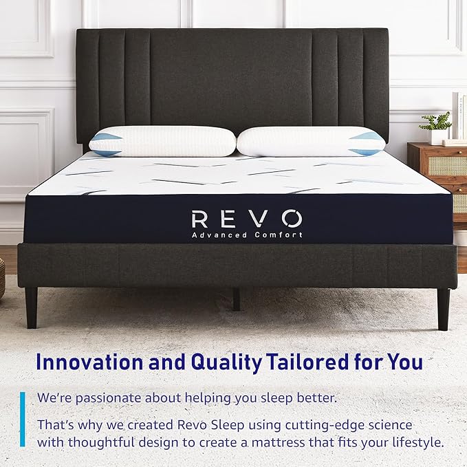 REVO Sleep Gel Memory Foam Mattress, 8-Inch Twin – Cooling Mattress with Pressure-Relieving Support and Breathable Comfort – Ideal for Kids, Guests, or Small Spaces