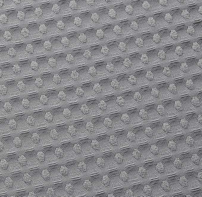 Waffle Weave Fabric Shower Curtain, Spa, Hotel Luxury, Gray Pique Pattern, 71 x 72 Inches Decorative Bathroom Curtain