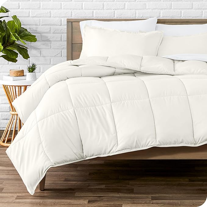 Bare Home Comforter Set - Twin/Twin Extra Long Size - Ultra-Soft - Goose Down Alternative - Premium 1800 Series - All Season Warmth (Twin/Twin XL, Cream)