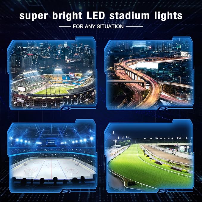 900W Led Stadium Lights, IP66 High Power Outdoor Sport Court Arena Light Pro-Grade High Mast Lighting with Dimmable 10KV Surge Protection Commercial and Industry for Large Area Lighting