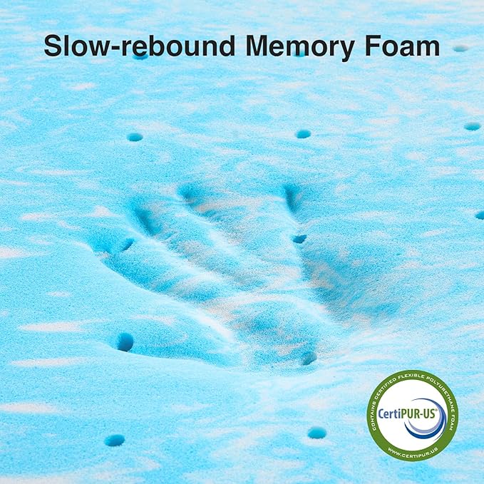 Novilla Memory Foam Mattress Topper Full - 3 Inch Cooling Gel Infused Memory Foam | Slow-Rebound Pressure Relief | CertiPUR Certified | Comfort for Sleeper Sofa, RV, Camper, Dorm Room