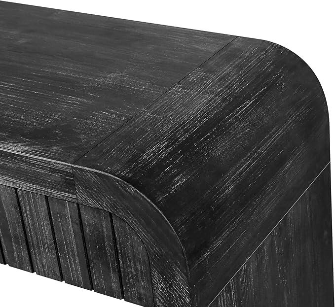 59" Wood Console Table for Entryway, Long Sofa Table Behind Couch Narrow Entryway Table with 2 Drawers Fluted Design for Living Room, Hallway, Foyer, Easy Assembly, Antique Black