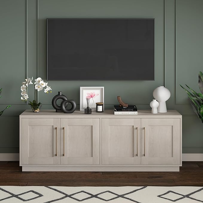 Henn&Hart Tillman, 68'' Rectangular TV Stand, Alder White