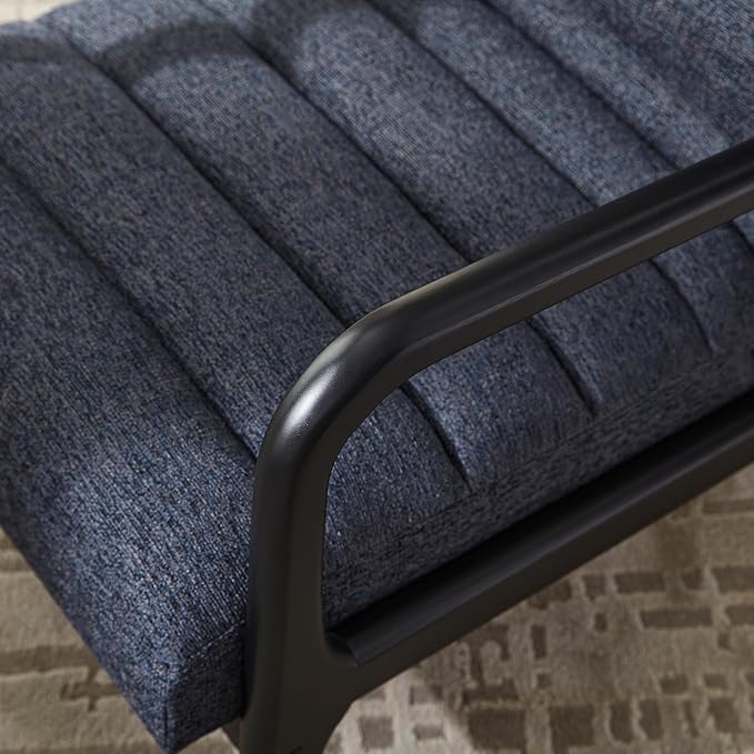 VKNOW Accent Chairs with Rubberwood Frame Accent Chairs Set of 2, Mid-Century Modern Upholstered Reading Armchair, High Back Lounge Armchair Living Room Chair for Bedroom Reading Room, Dark Blue