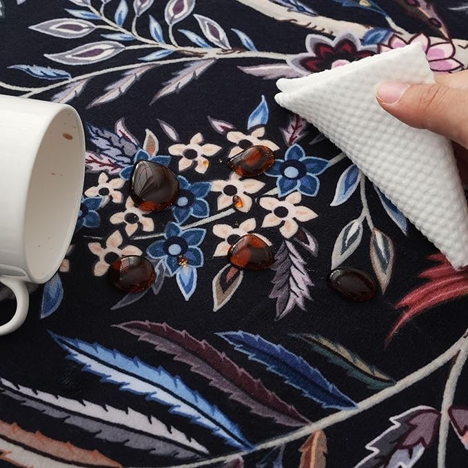 3x5 Rug Vibrant Tree of Life-Patterned Vintage Non Slip Low Pile Small Carpet for Bedroom Bedside Kitchen Entryway Kids Room Office College Dorm Essentials for Girls, Black