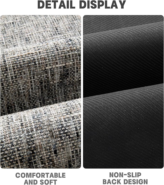 YIHOUSE Bathroom Rugs Sets 2 Pieces, Ultra Thin Non Slip Washable Bath Mat Sets, Absorbent Quick Dry Bath Mats for Bathroom Floor, Grey