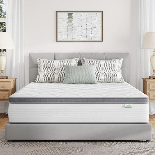 Novilla Twin Mattress for Kids, 10 Inch Twin Mattress Hybrid with Individually Pocket Innerspring, Pressure Relief & Motion Isolation, Medium Firm Feel