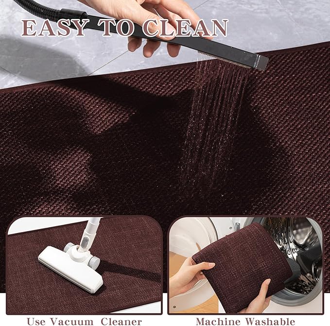 chakme Bathroom Rugs Mat 32x17, Ultra Thin Non Slip Bath Mat Quick Dry Absorbent Bath Mat for Bathroom Floor, (Dark Purple, 32"x17")