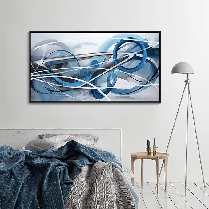 YDYSUNE Blue Abstract Wall Art Modern Canvas Wall Paintings Abstract Artwork for Living Room Pictures for Bedroom Wall Decor Office Home Decor Artwork for Walls 24×48IN