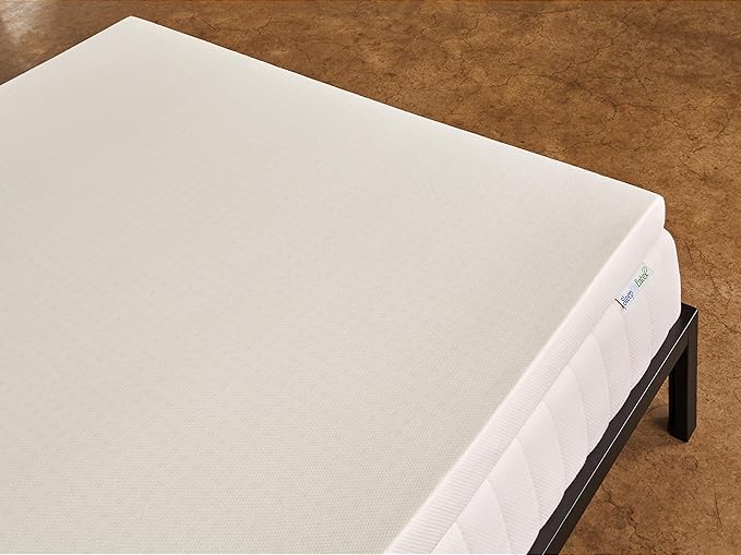 Pure Green Natural Latex Mattress Topper w/Luxury Cover - Medium Firmness - 1 Inch - King (GOLS Certified Organic)