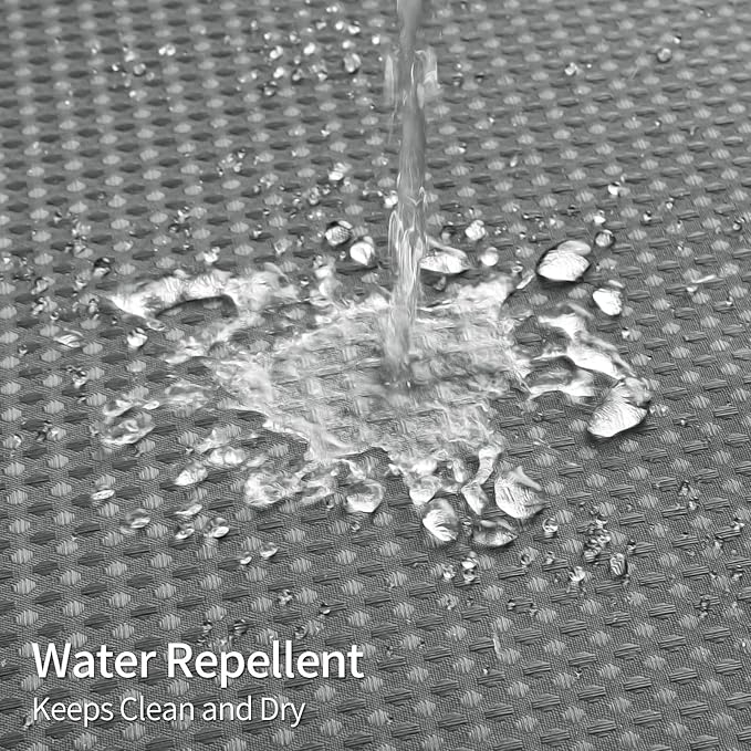 MitoVilla Grey Waffle Long Shower Curtain 72 x 80, No Hooks Needed 80 inch Long Heavyweight Fabric Shower Curtain Set with Snap-in Liner for Hotel Grade Spa-Like Bathroom Decor