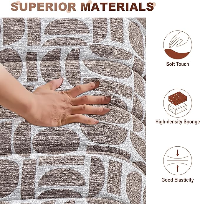 Get Set Style Modern Accent Single Sofa Chair with Arms,Tufted Boucle Upholstered Comfy Reading Sofa Chair with Arm,Thick Seat Cushion Chair for Living Room Bedroom Study Studio Lounge, Champion