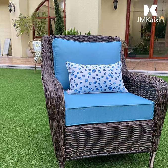 Pack of 2 Patio Lumbar Pillows, 12"x20" Fade Resistant Outdoor Waterproof Lumbar Pillow with Inners, Decorative Garden Lumbar Cushions for Home Patio Terrace Sofa Use