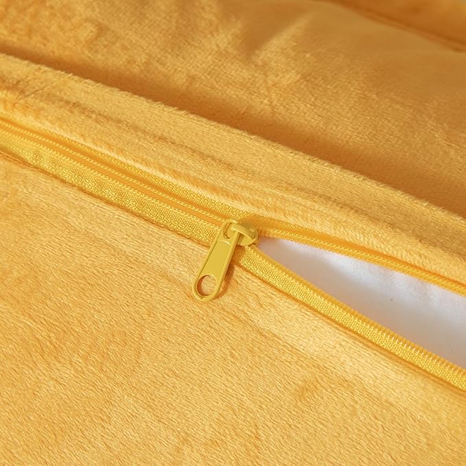 Yaertun Pack of 2 Chenille Textured Decorative Throw Pillow Covers Accent Solid Cushion Cover Soft Cozy Pillow Case with Velvet Back for Couch Sofa Bed Living Room 20x20 Inch Yellow