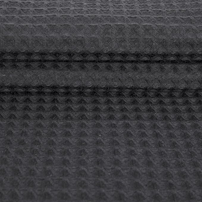 River Dream Extra-Long Waffle Weave Shower Curtain with Snap-in Liner,Cotton Blend Fabric Heavy Duty,No Hooks Needed Shower Curtain for Bathroom,Hotel Quality Shower Curtain Set, Black,71x86 inches