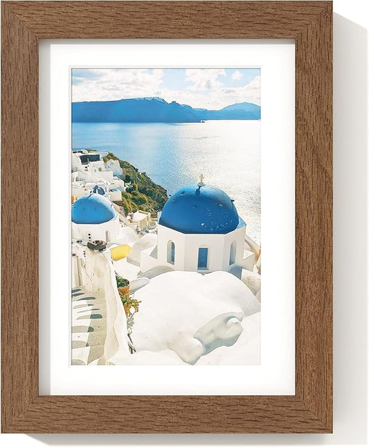 Axeman 5x7 Picture Frame | Solid Oak Wood Picture Frame | 5x7 Frame With Mat For 4x6 | 5 x 7 Photo Frame | 5x7 Wood Picture Frame | 5 By 7 Picture Frame | Hanging Hardware Included | Walnut