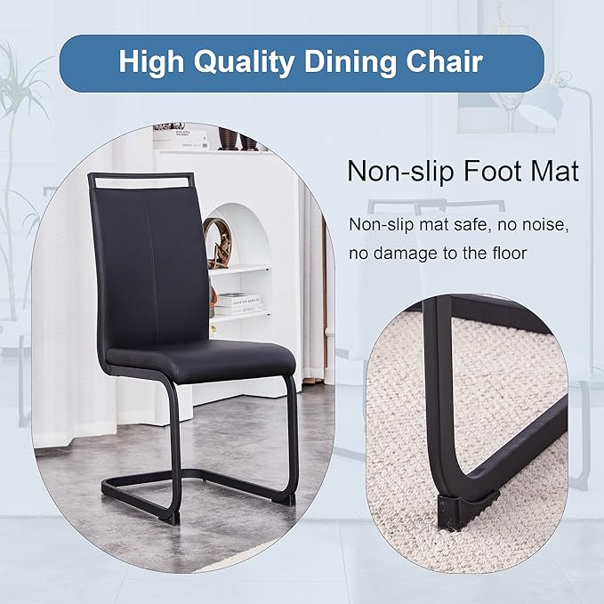 Dining Table Set for 6, Kitchen Table Chairs Set of 6, Modern Dining Room Set with 63 inch Marble Dinner Table PU Leather Upholstered Chairs for Dining Room Kitchen