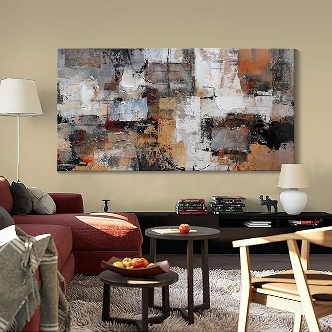Abstract Canvas Wall Art, Modern Minimalist Wall Art Painting, Brown Room Decorations, Framed Wall Art for Living Room, Bedroom, Office Artwork Wall Decor - Wall Art 20×40IN