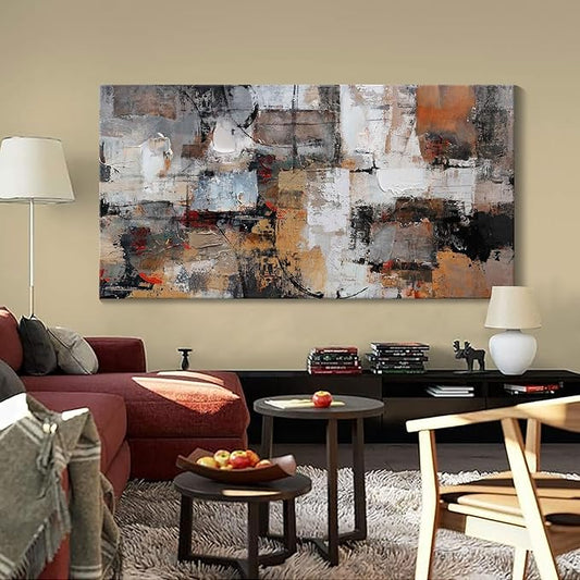 Abstract Canvas Wall Art, Modern Minimalist Wall Art Painting, Brown Room Decorations, Framed Wall Art for Living Room, Bedroom, Office Artwork Wall Decor - Wall Art 20×40IN