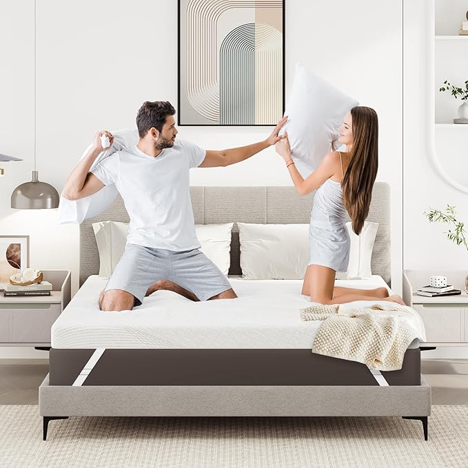 4 Inch King Firm Mattress Topper, Extra Firm Memory Foam Bed Topper for Pain Relief, Cooling Gel-Infused & Removable Cover, CertiPUR-US & Oeko-Tex Certified