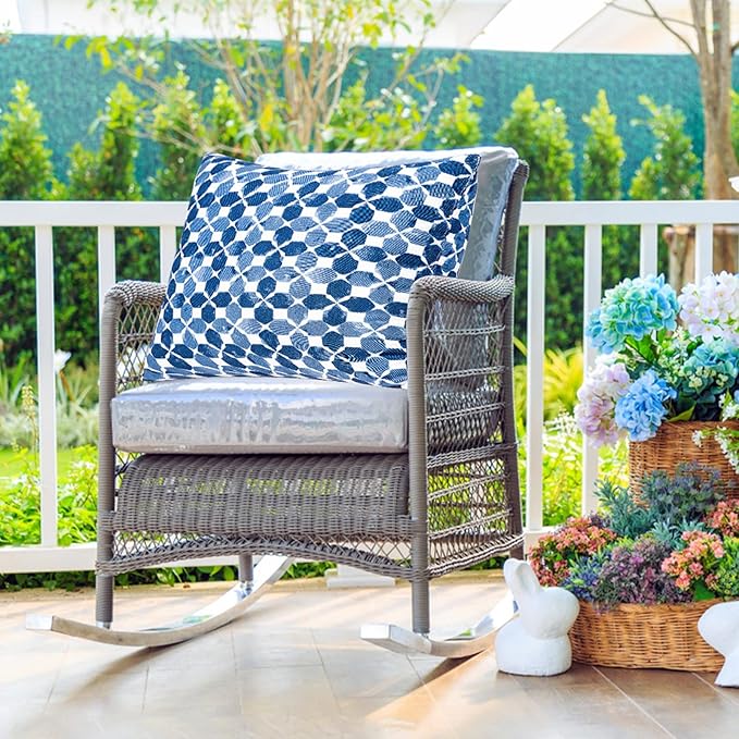 JMGBird Outdoor Pillows Waterproof Set of 2 Outdoor Throw Pillows with Insert Included Pillow 18×18 Inch Patio Pillow for Furniture