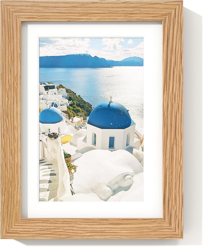 Axeman 5x7 Picture Frame | Solid Oak Wood Picture Frame | 5x7 Frame With Mat For 4x6 | 5 x 7 Photo Frame | 5x7 Wood Picture Frame | 5 By 7 Picture Frame | Hanging Hardware Included | Natural