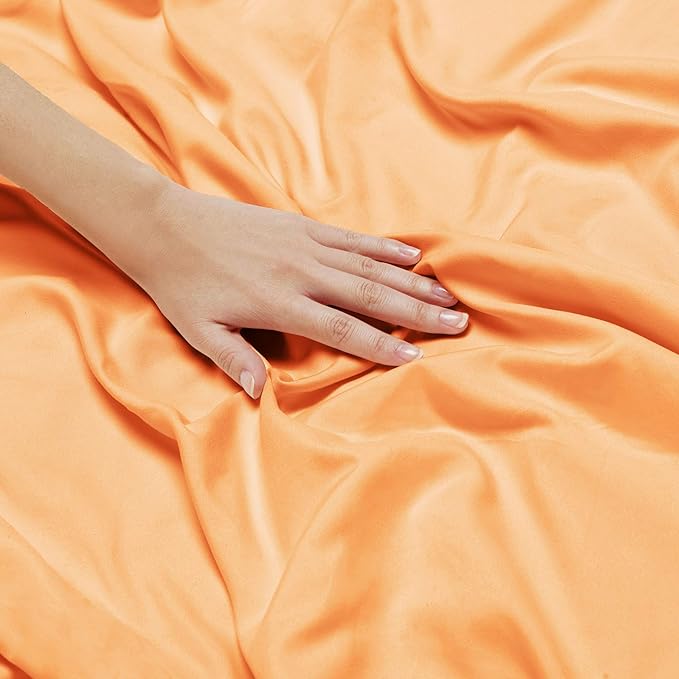 Nestl Full Sheet Set - Luxury 1800 Ultra-Soft Microfiber Full Bed Sheets - Double Brushed - Deep Pockets - Easy Fit - 4 Piece Set - Bedding Sheets & Pillowcases (Full, Light Orange)