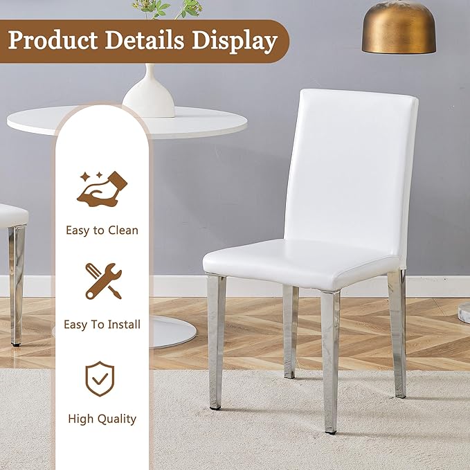Glass Dining Table Set for 4, 63” Kitchen Table Set for 4, Modern Dining Room Table Set with Upholstered Chairs, Tempered Glass Tabletop with Y Shape Base