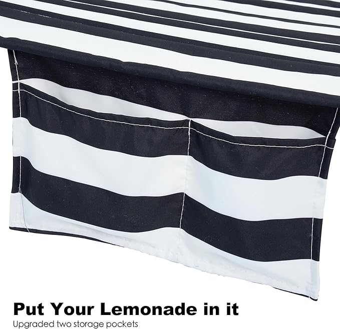 2 Person Hammocks for Outside, Double Quilted Fabric Outdoor Hammock with Spreader Bar, Large Removable Pillow, Storage Pockets, Carabiners, Max 475 lbs Capacity (Black White)