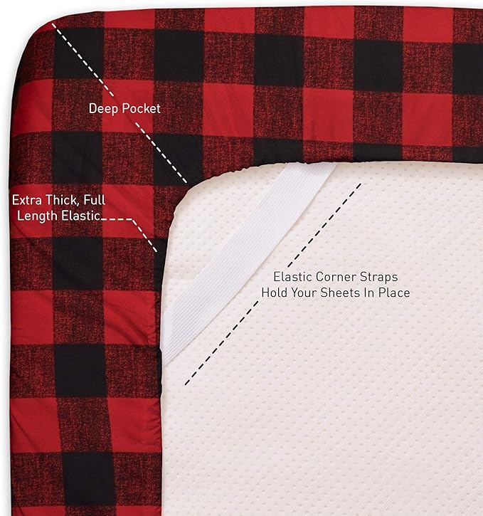 1500 Supreme Collection Buffalo Print Sheet Set, King Size - Luxury Bed Sheets Set with Deep Pocket Wrinkle Free Bedding, King, Burgundy/Black Buffalo Print