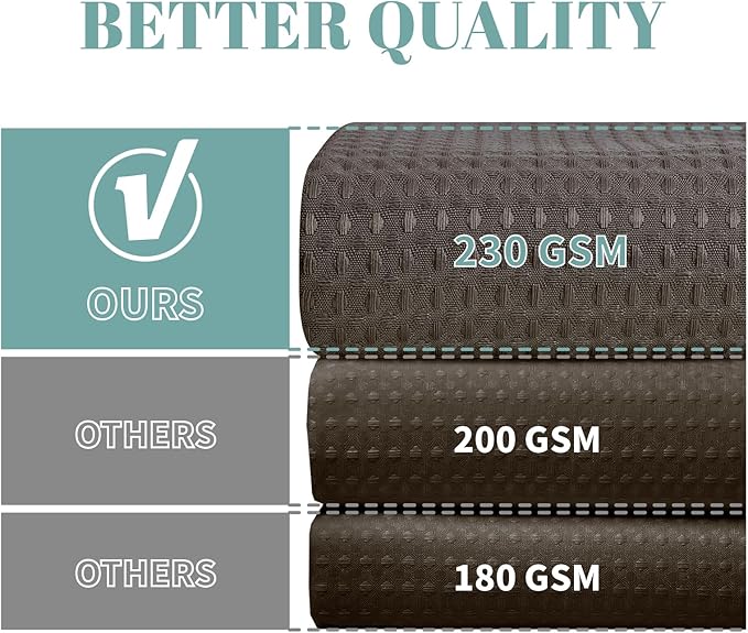 Brown Long No Hook Waffle Weave Shower Curtain with snap-in Liner Replacement, 230GSM Waterproof Fabric Hotel Shower Curtain Set for Bathroom, Through Mesh Top Window,71Wx80H