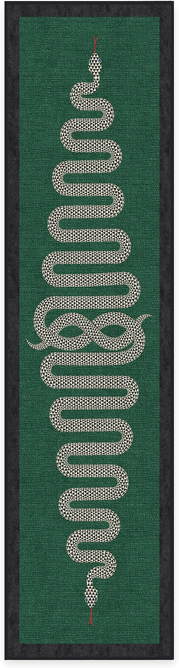 RUGGABLE x Jonathan Adler Machine Washable Modern Runner Rug – Venom Emerald 2.5x10, Stain-Resistant, Non-Slip – Washable Rug for Hallway, Entryway, Living Room & Kitchen–with Cushioned Pad