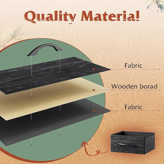 TV Stand Dresser with LED Lights & Power Outlets, Entertainment Center for 50" Inch TV, 5 Drawers TV Stand for Bedroom Dresser with Shelves for Living Room, Sturdy Metal Frame, Black