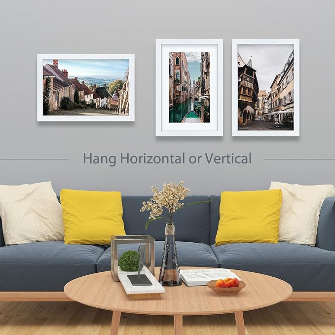 VCK Poster Frames Wood Poster Large Picture Frames for Wall Gallery Home Office Photography Art Decoration (White, 13 x 19)