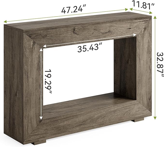 LITTLE TREE 47 Inches Console Table, Sofa Table with Storage, Modern Entryway Table for Hallway, Narrow Long Sofa Entryway Table for Living Room, Grey