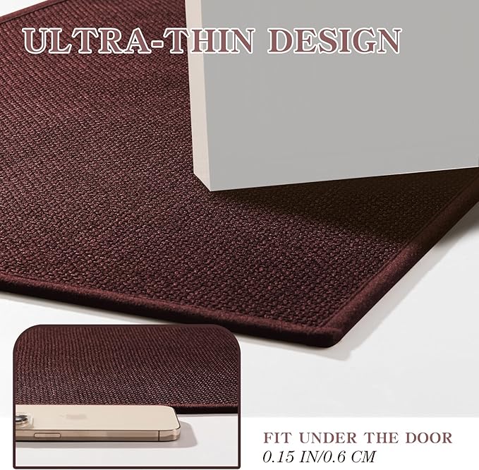 chakme Bathroom Rugs Mat 59x17, Ultra Thin Non Slip Bath Rug Runner Quick Dry Absorbent Bath Mat for Bathroom, (Dark Purple, 59"x17")