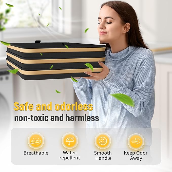 160L Double Laundry Hamper with Lid 2 Section, Large Bamboo Laundry Basket with 2 Removable Bags, Clothes Hampers for Laundry for Bedroom, Bathroom, Dorm, Laundry Room, Black