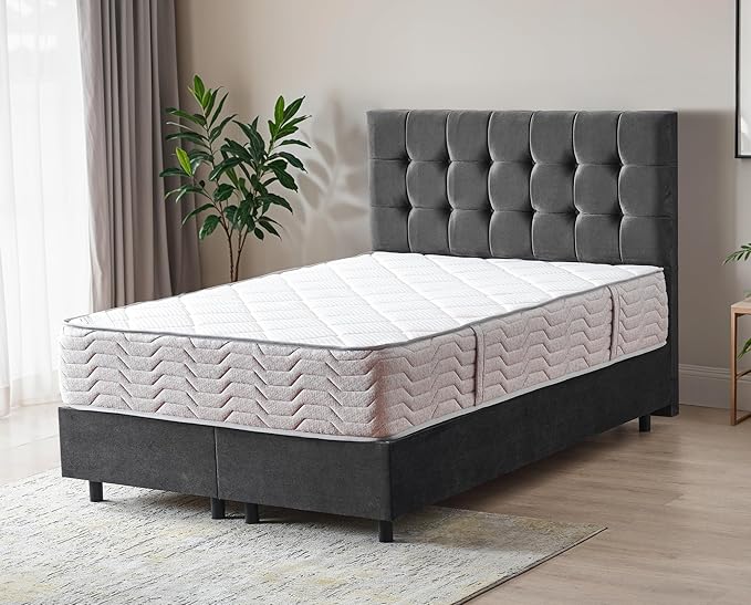 Ottomanson Full 12” Hybrid Mattress - Rock Salt Infused Quilted Cover - Made in USA - Medium-Firm Support - Individually Pocketed Coils & CertiPUR-US Foam - Fiberglass-Free - Bed in a Box
