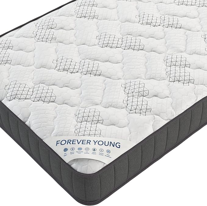 Ottomanson Twin XL 9" Hybrid Mattress - Medium-Firm Support - Made in USA - Individually Pocketed Coils & CertiPUR-US Foam - Fiberglass-Free - Bed in a Box